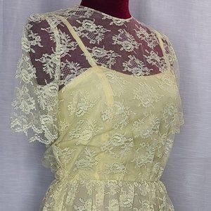 Handmade Vintage Yellow vintage lace dress